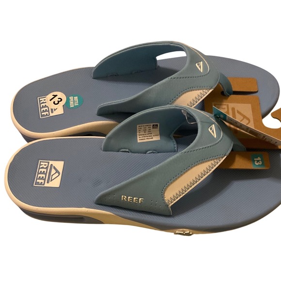Reef Flip Flops Bottle Opener Thong Sandals Blue Size 6 - Picture 7 of 9